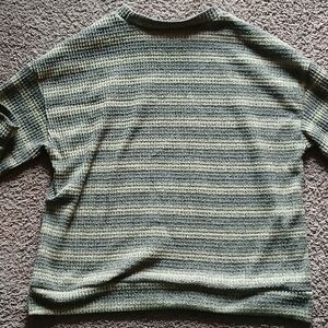 Woman's Striped Sweater - Green and Light Green